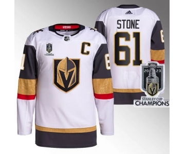 Men's Vegas Golden Knights #61 Mark Stone White 2023 Stanley Cup Champions Stitched Jersey