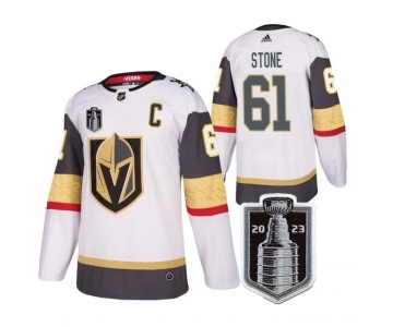 Men's Vegas Golden Knights #61 Mark Stone White 2023 Stanley Cup Final Stitched Jersey