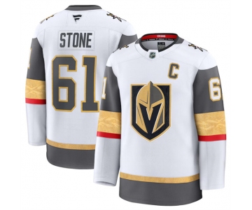 Men's Vegas Golden Knights #61 Mark Stone White 2024-25 Away Stitched Hockey Jersey