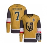 Men's Vegas Golden Knights #7 Alex Pietrangelo Gold 2023 Stanley Cup Final Stitched Jersey