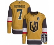 Men's Vegas Golden Knights #7 Alex Pietrangelo Gold 2023 Stanley Cup Final Stitched Jersey