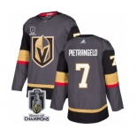 Men's Vegas Golden Knights #7 Alex Pietrangelo Gray 2023 Stanley Cup Champions Stitched Jersey