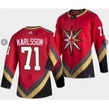 Men's Vegas Golden Knights #71 William Karlsson Authentic Red Retro Hockey Jersey