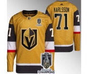 Men's Vegas Golden Knights #71 William Karlsson Gold 2023 Stanley Cup Champions Stitched Jersey