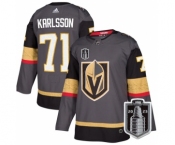 Men's Vegas Golden Knights #71 William Karlsson Gray 2023 Stanley Cup Final Stitched Jersey