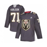 Men's Vegas Golden Knights #71 William Karlsson Grey Latino Heritage Night Stitched Hockey Jersey