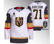 Men's Vegas Golden Knights #71 William Karlsson White 2023 Stanley Cup Champions Stitched Jersey