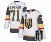 Men's Vegas Golden Knights #71 William Karlsson White 2023 Stanley Cup Final Stitched Jersey