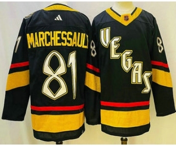 Men's Vegas Golden Knights #81 Jonathan Marchessault Black 2022 Reverse Retro Authentic Jersey