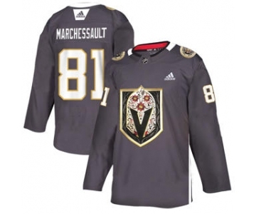 Men's Vegas Golden Knights #81 Jonathan Marchessault Grey Latino Heritage Night Stitched Hockey Jersey