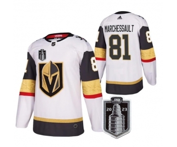 Men's Vegas Golden Knights #81 Jonathan Marchessault White 2023 Stanley Cup Final Stitched Jersey