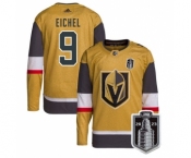 Men's Vegas Golden Knights #9 Jack Eichel Gold 2023 Stanley Cup Final Stitched Jersey