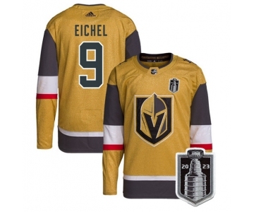 Men's Vegas Golden Knights #9 Jack Eichel Gold 2023 Stanley Cup Final Stitched Jersey