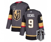 Men's Vegas Golden Knights #9 Jack Eichel Gray 2023 Stanley Cup Final Stitched Jersey