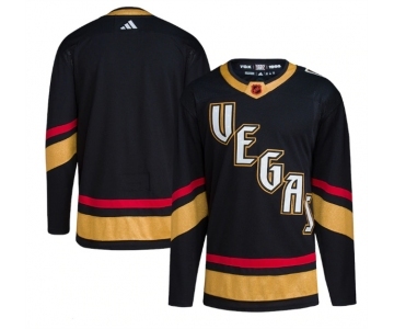 Men's Vegas Golden Knights Blank Black 2022-23 Reverse Retro Stitched Jersey