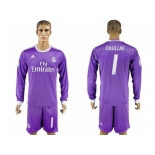 Real Madrid #1 Casillas Away Long Sleeves Soccer Club Jersey