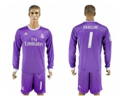 Real Madrid #1 Casillas Away Long Sleeves Soccer Club Jersey