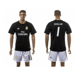 Real Madrid #1 Casillas Black Goalkeeper Soccer Club Jersey 1