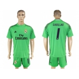 Real Madrid #1 Casillas Green Goalkeeper Soccer Club Jersey