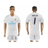 Real Madrid #1 Casillas White Home Soccer Club Jersey