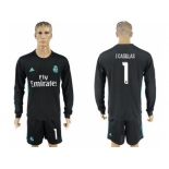 Real Madrid #1 I Casillas Away Long Sleeves Soccer Club Jersey