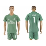 Real Madrid #1 Navas Green Goalkeeper Soccer Club Jersey