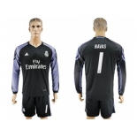 Real Madrid #1 Navas Sec Away Long Sleeves Soccer Club Jersey 1