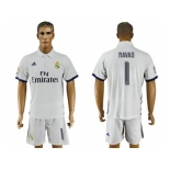 Real Madrid #1 Navas White Home Soccer Club Jersey3