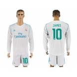 Real Madrid #10 James White Home Long Sleeves Soccer Club Jersey