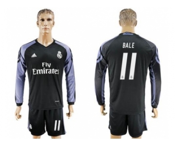 Real Madrid #11 Bale Sec Away Long Sleeves Soccer Club Jersey 1