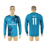 Real Madrid #11 Bale Sec Away Long Sleeves Soccer Club Jersey