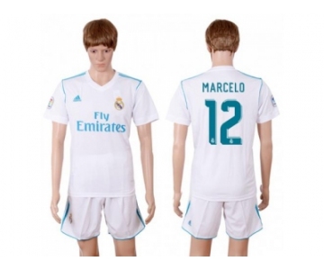 Real Madrid #12 Marcelo White Home Soccer Club Jersey