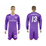 Real Madrid #13 K.Casilla Away Long Sleeves Soccer Club Jersey 1