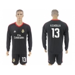 Real Madrid #13 K.Casilla Black Goalkeeper Long Sleeves Soccer Club Jersey