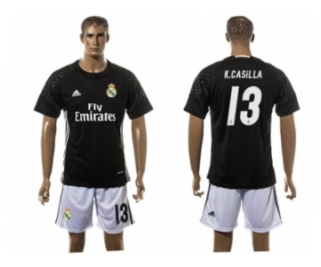 Real Madrid #13 K.Casilla Black Goalkeeper Soccer Club Jersey 1