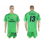 Real Madrid #13 K.Casilla Green Goalkeeper Soccer Club Jersey 1