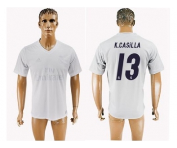 Real Madrid #13 K.Casilla Marine Environmental Protection Home Soccer Club Jersey 1