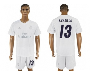 Real Madrid #13 K.Casilla Marine Environmental Protection Home Soccer Club Jersey