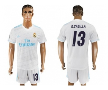 Real Madrid #13 K.Casilla White Home Soccer Club Jersey 1