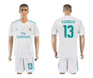 Real Madrid #13 K.Casilla White Home Soccer Club Jersey