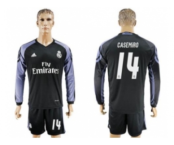 Real Madrid #14 Casemiro Sec Away Long Sleeves Soccer Club Jersey 1