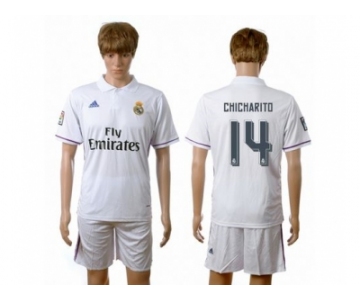 Real Madrid #14 Chicharito White Home Soccer Club Jersey1