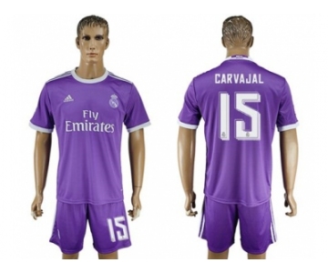 Real Madrid #15 Carvajal Away Soccer Club Jersey