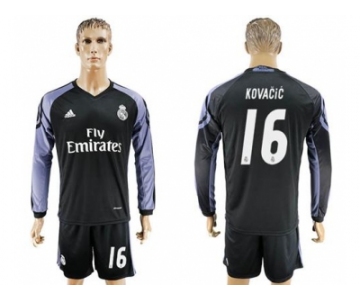 Real Madrid #16 Kovacic Sec Away Long Sleeves Soccer Club Jersey 1