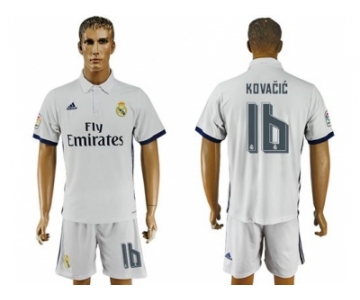 Real Madrid #16 Kovacic White Home Soccer Club Jersey4