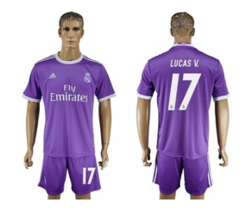 Real Madrid #17 Lucas V. Away Soccer Club Jersey3