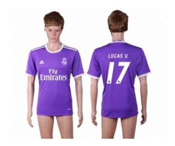 Real Madrid #17 Lucas V. Away Soccer Club Jersey4