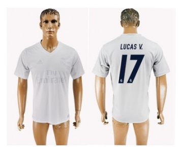 Real Madrid #17 Lucas V. Marine Environmental Protection Home Soccer Club Jersey 1