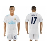 Real Madrid #17 Lucas V. White Home Soccer Club Jersey 2