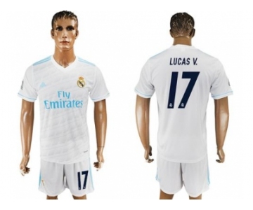 Real Madrid #17 Lucas V. White Home Soccer Club Jersey 2